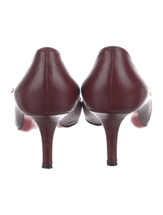 Christian Louboutin Spike Accents Leather Pumps