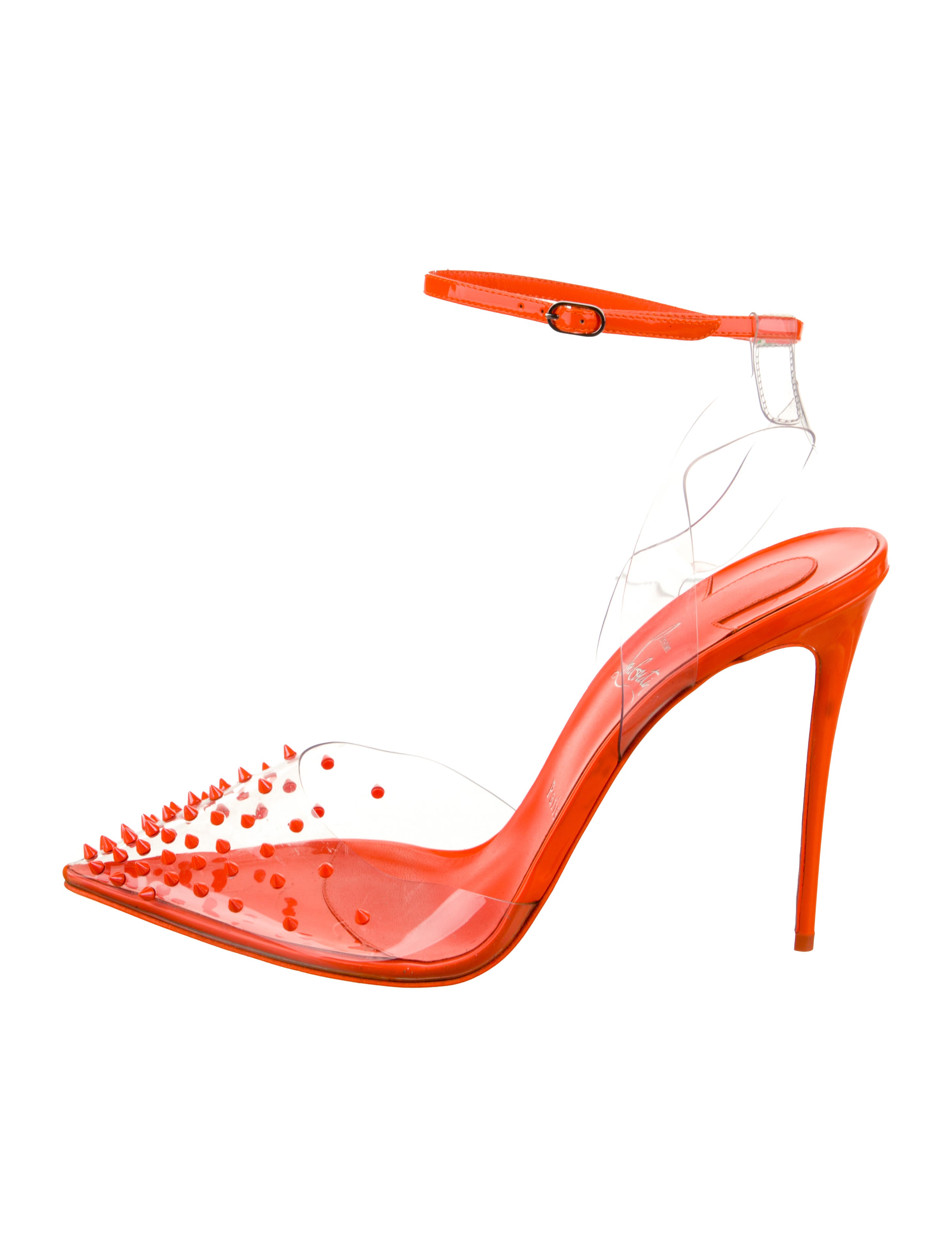Christian Louboutin PVC Studded Accents Slingback Pumps