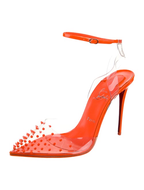 Christian Louboutin PVC Studded Accents Slingback Pumps