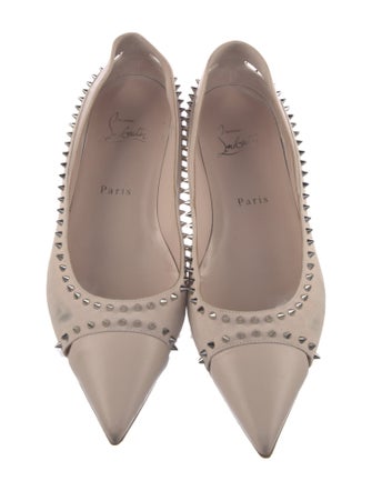 Christian Louboutin Spike Accents Suede Ballet Flats