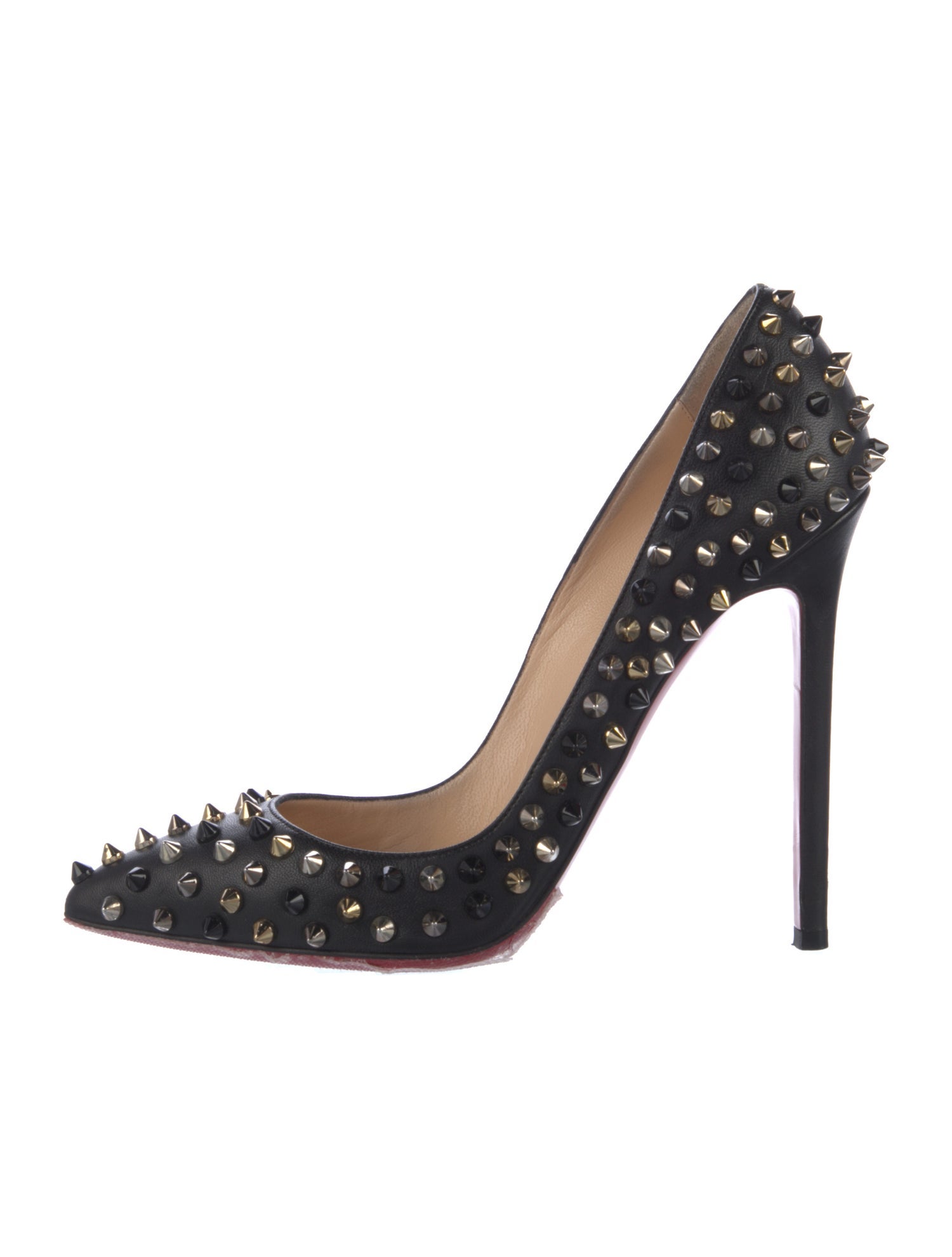 Christian Louboutin Spike Accents Leather Pumps