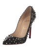 Christian Louboutin Spike Accents Leather Pumps