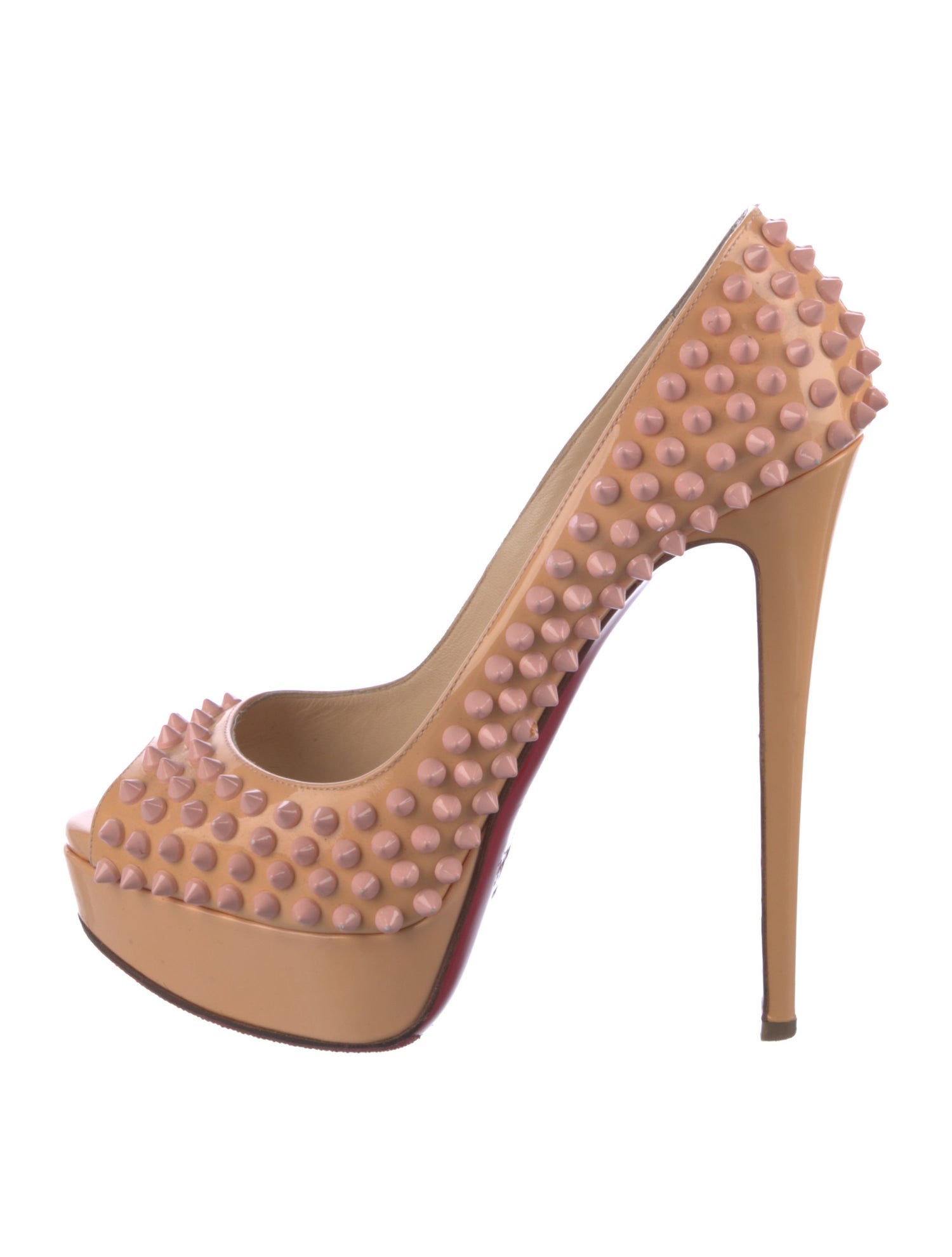 Christian Louboutin Spike Accents Patent Leather Pumps
