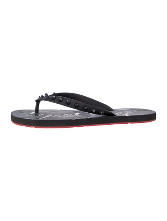 Christian Louboutin Spike Accents Rubber Flip Flops