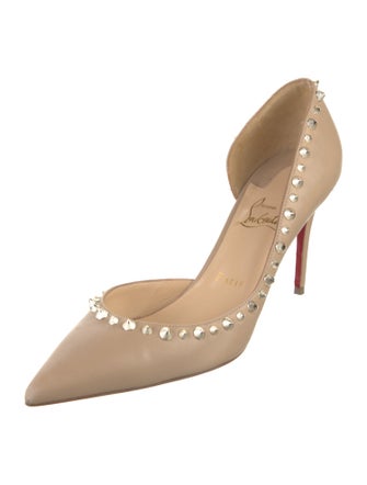 Christian Louboutin Spike Accents Leather D'Orsay Pumps