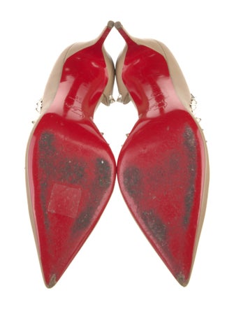 Christian Louboutin Spike Accents Leather D'Orsay Pumps