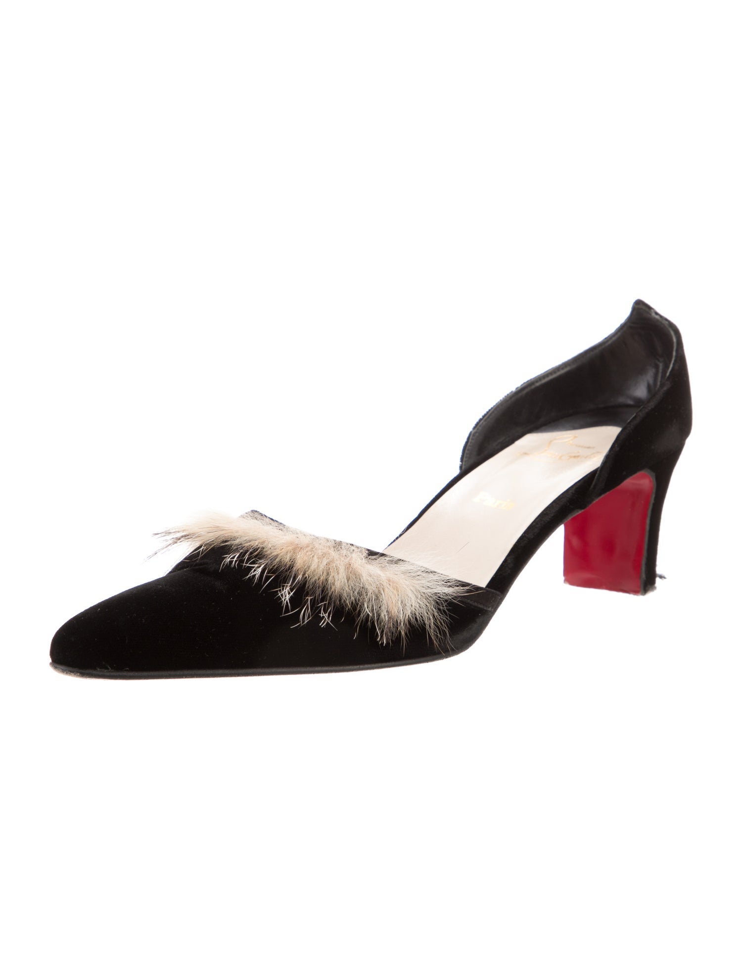 Christian Louboutin 1990's Velvet Mules