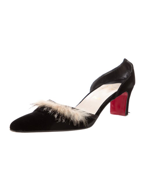 Christian Louboutin 1990's Velvet Mules