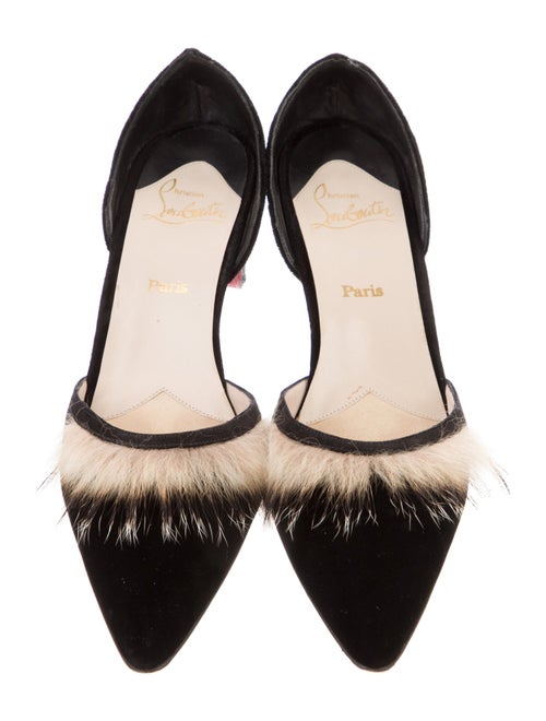 Christian Louboutin 1990's Velvet Mules