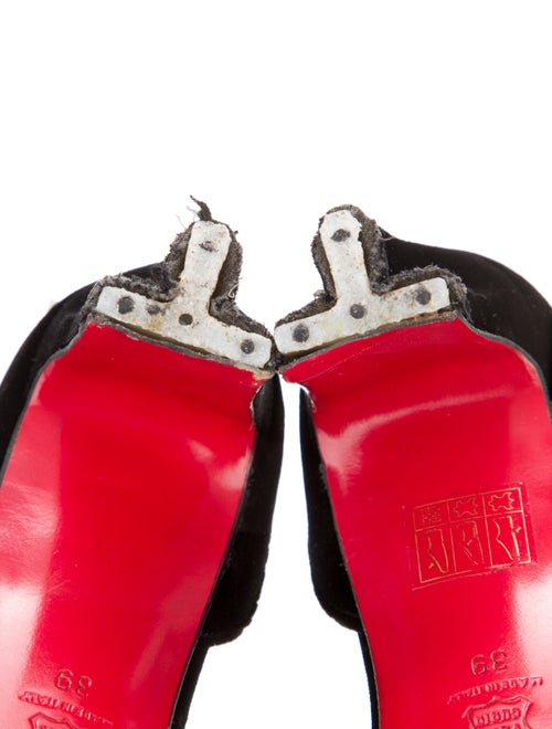 Christian Louboutin 1990's Velvet Mules