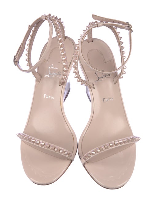 Christian Louboutin Spike Accents Patent Leather Sandals