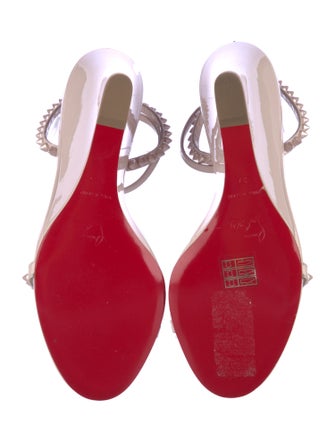 Christian Louboutin Spike Accents Patent Leather Sandals