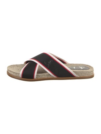 Christian Louboutin Canvas Printed Slides