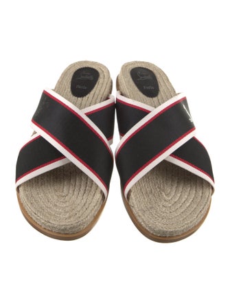 Christian Louboutin Canvas Printed Slides