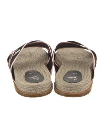 Christian Louboutin Canvas Printed Slides