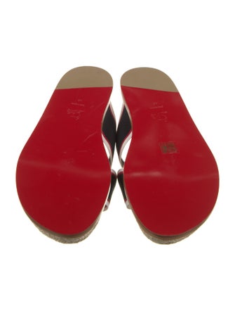 Christian Louboutin Canvas Printed Slides