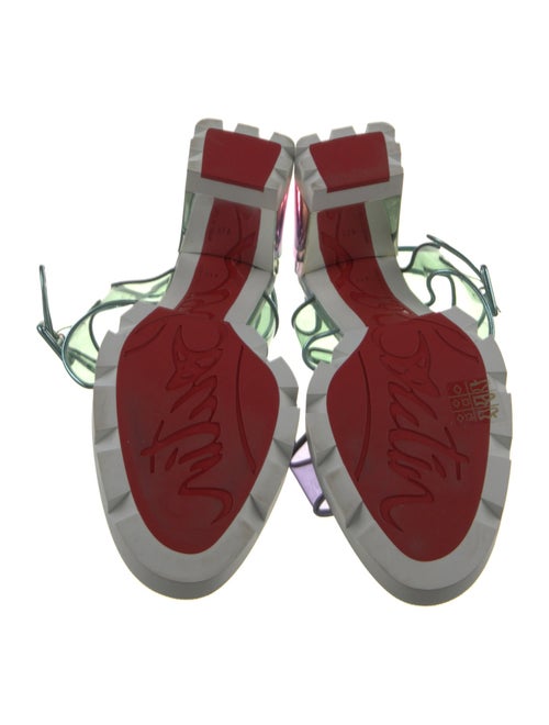 Christian Louboutin PVC Leather Trim Embellishment Slingback Sandals