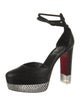 Christian Louboutin Leather Crystal Embellishments D'Orsay Pumps