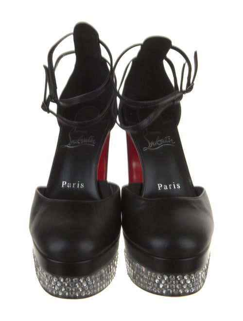 Christian Louboutin Leather Crystal Embellishments D'Orsay Pumps