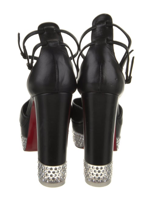 Christian Louboutin Leather Crystal Embellishments D'Orsay Pumps