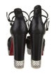 Christian Louboutin Leather Crystal Embellishments D'Orsay Pumps