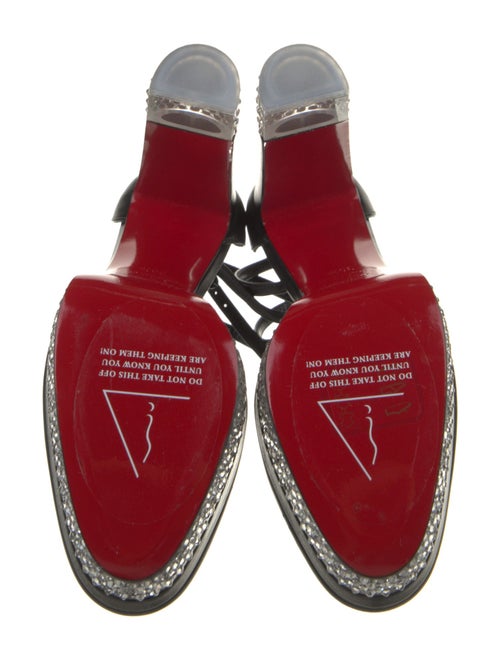 Christian Louboutin Leather Crystal Embellishments D'Orsay Pumps
