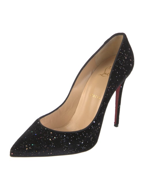 Christian Louboutin Velvet Glitter Accents Pumps