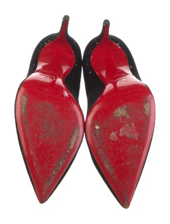 Christian Louboutin Velvet Glitter Accents Pumps