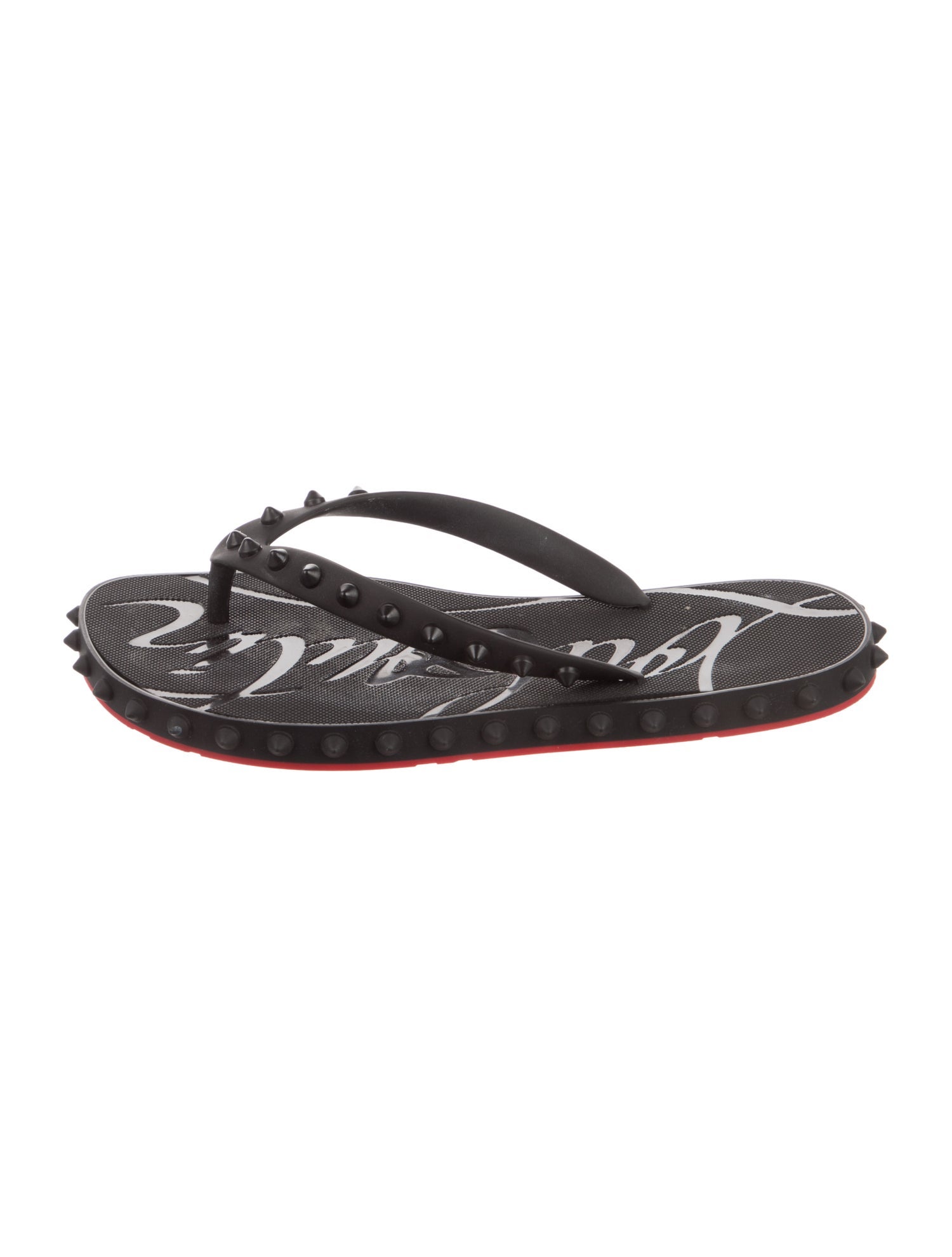 Christian Louboutin Spike Accents Rubber Slides
