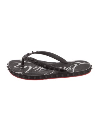 Christian Louboutin Spike Accents Rubber Slides