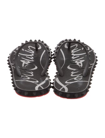 Christian Louboutin Spike Accents Rubber Slides