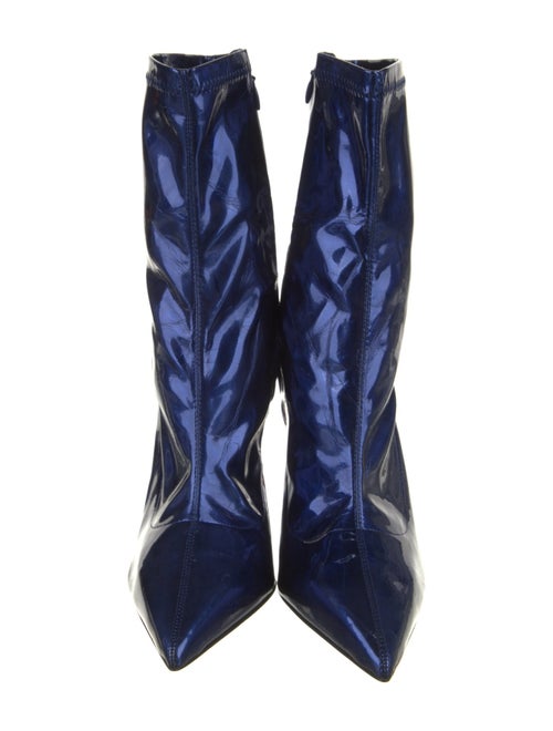 Christian Louboutin Patent Leather Crystal Embellishments Sock Boots