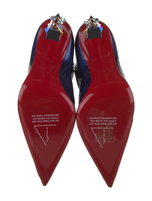 Christian Louboutin Patent Leather Crystal Embellishments Sock Boots