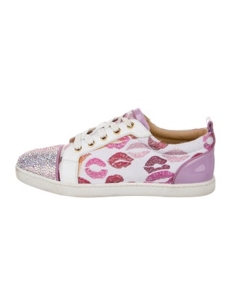 Christian Louboutin Printed Crystal Embellishments Sneakers