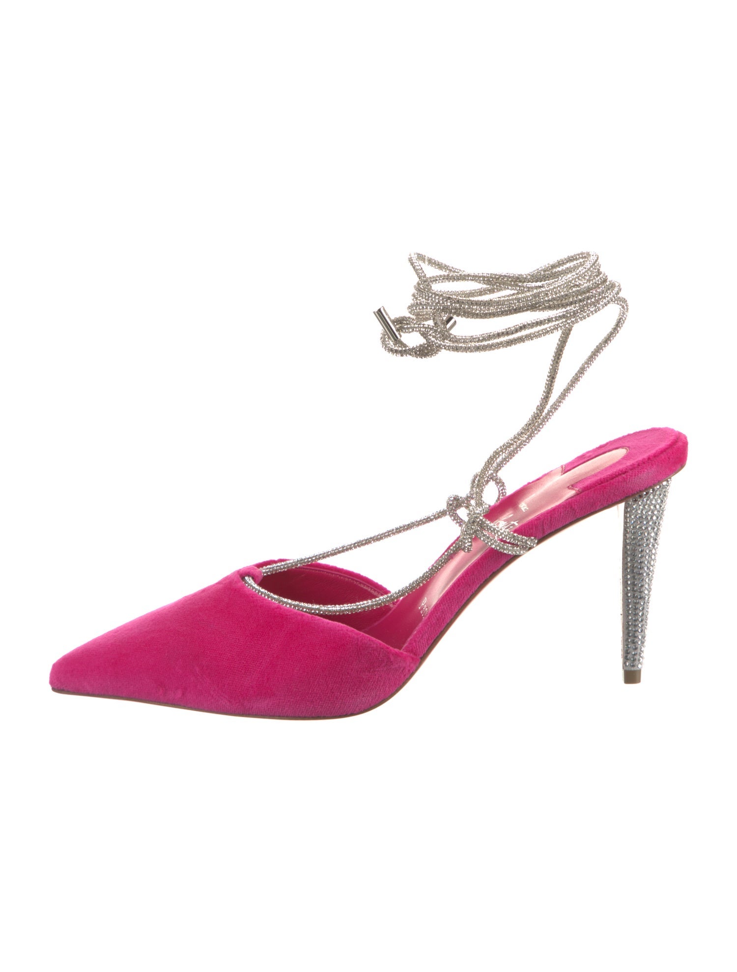 Christian Louboutin Velvet Crystal Embellishments Slingback Pumps