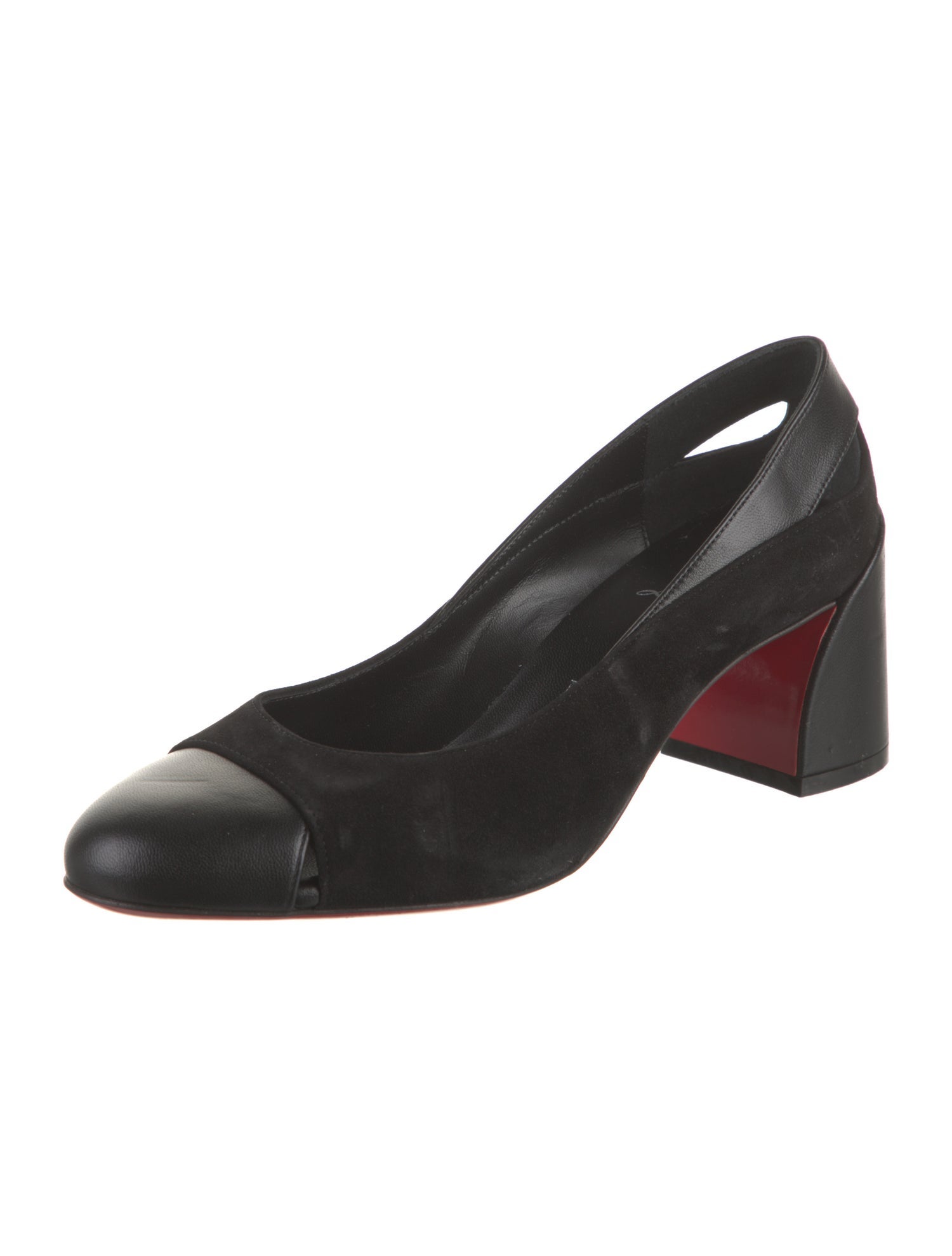 Christian Louboutin Suede Cutout Accent Pumps