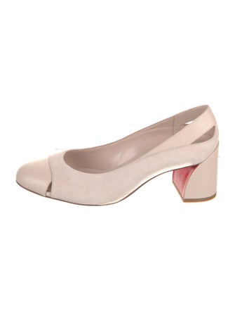 Christian Louboutin Suede Cutout Accent Pumps