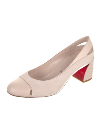 Christian Louboutin Suede Cutout Accent Pumps