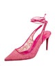 Christian Louboutin Lace Pattern Slingback Pumps