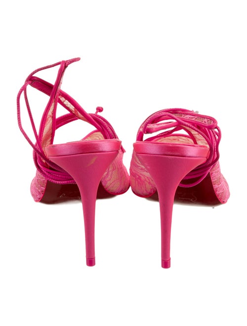 Christian Louboutin Lace Pattern Slingback Pumps