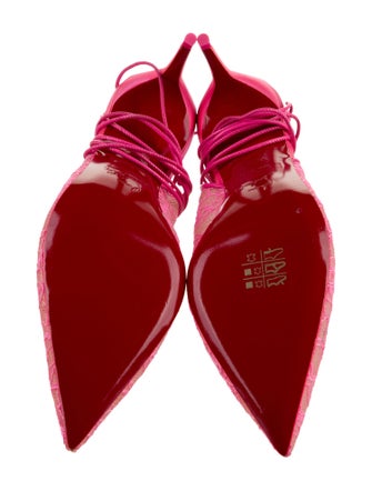 Christian Louboutin Lace Pattern Slingback Pumps
