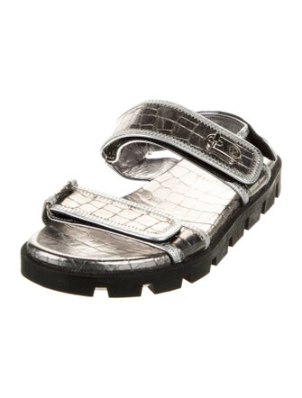 Christian Louboutin Embossed Leather Slingback Sandals