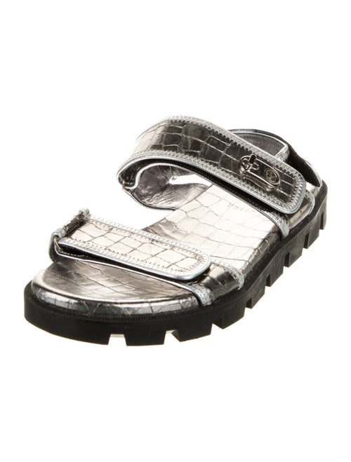 Christian Louboutin Embossed Leather Slingback Sandals