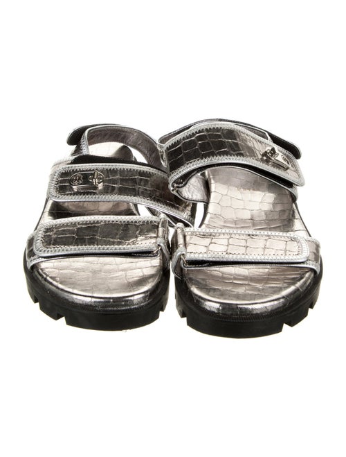 Christian Louboutin Embossed Leather Slingback Sandals