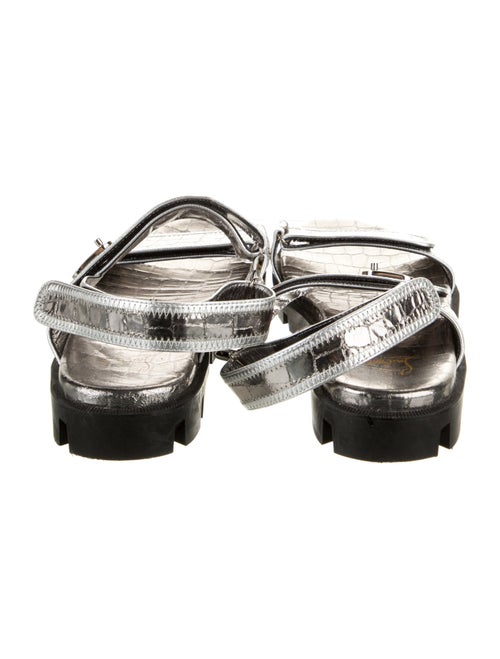 Christian Louboutin Embossed Leather Slingback Sandals