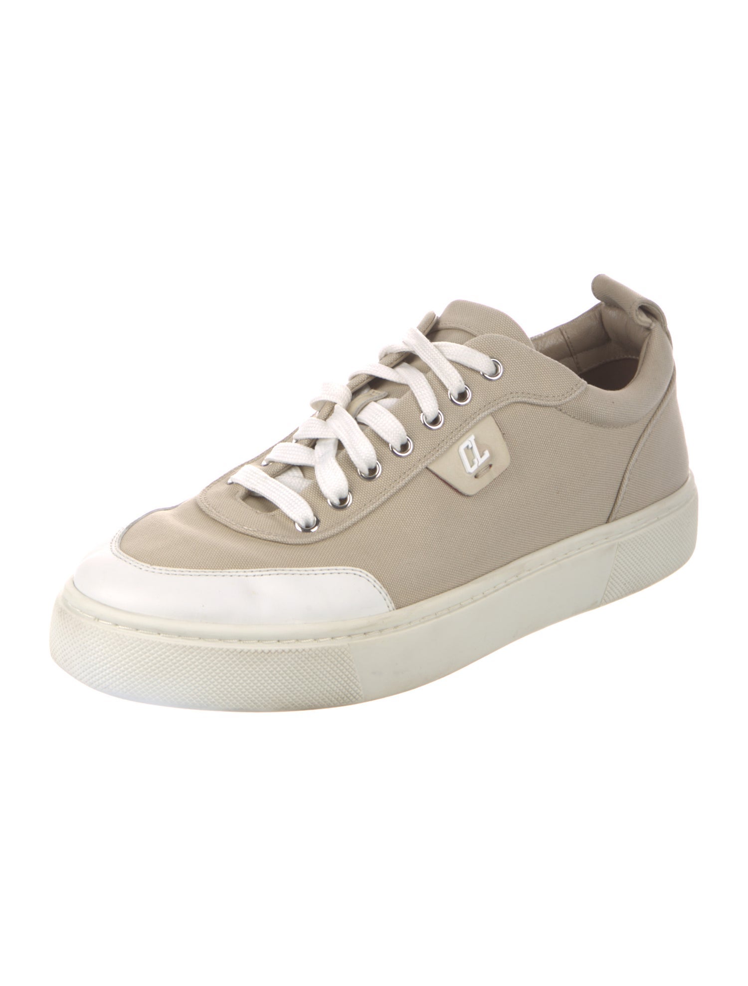 Christian Louboutin Canvas Colorblock Pattern Sneakers