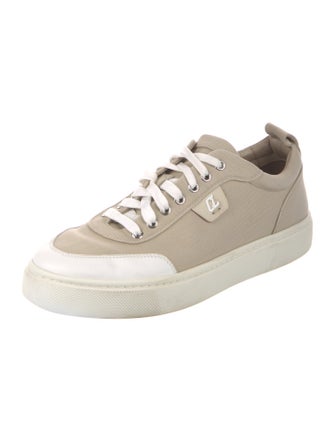 Christian Louboutin Canvas Colorblock Pattern Sneakers