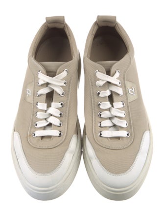 Christian Louboutin Canvas Colorblock Pattern Sneakers