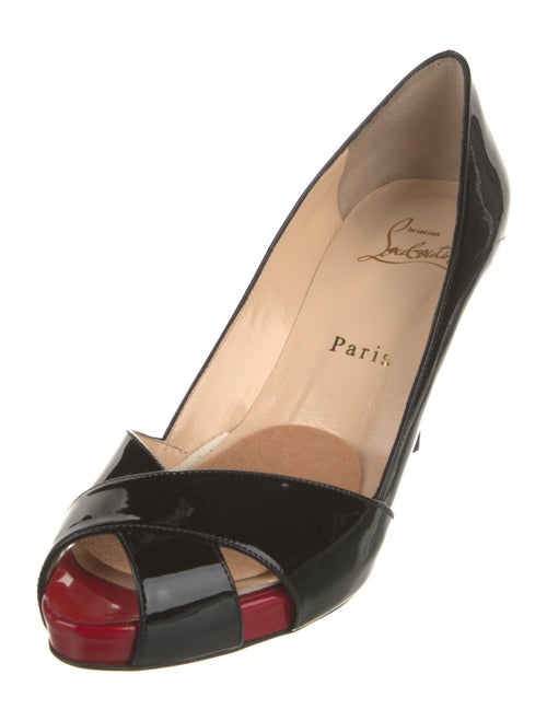 Christian Louboutin Patent Leather Cutout Accent Pumps