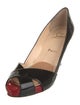 Christian Louboutin Patent Leather Cutout Accent Pumps